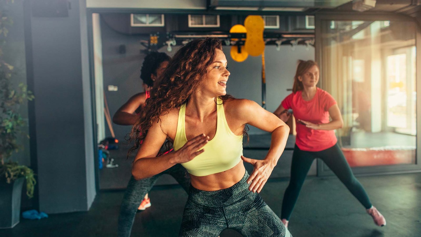 Young woman enjoying a Zumba class